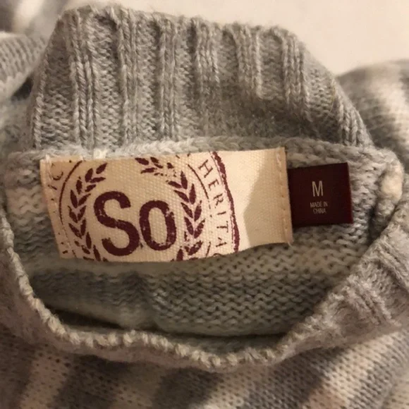 SO Grey Striped Sweater - Picture 4 of 5